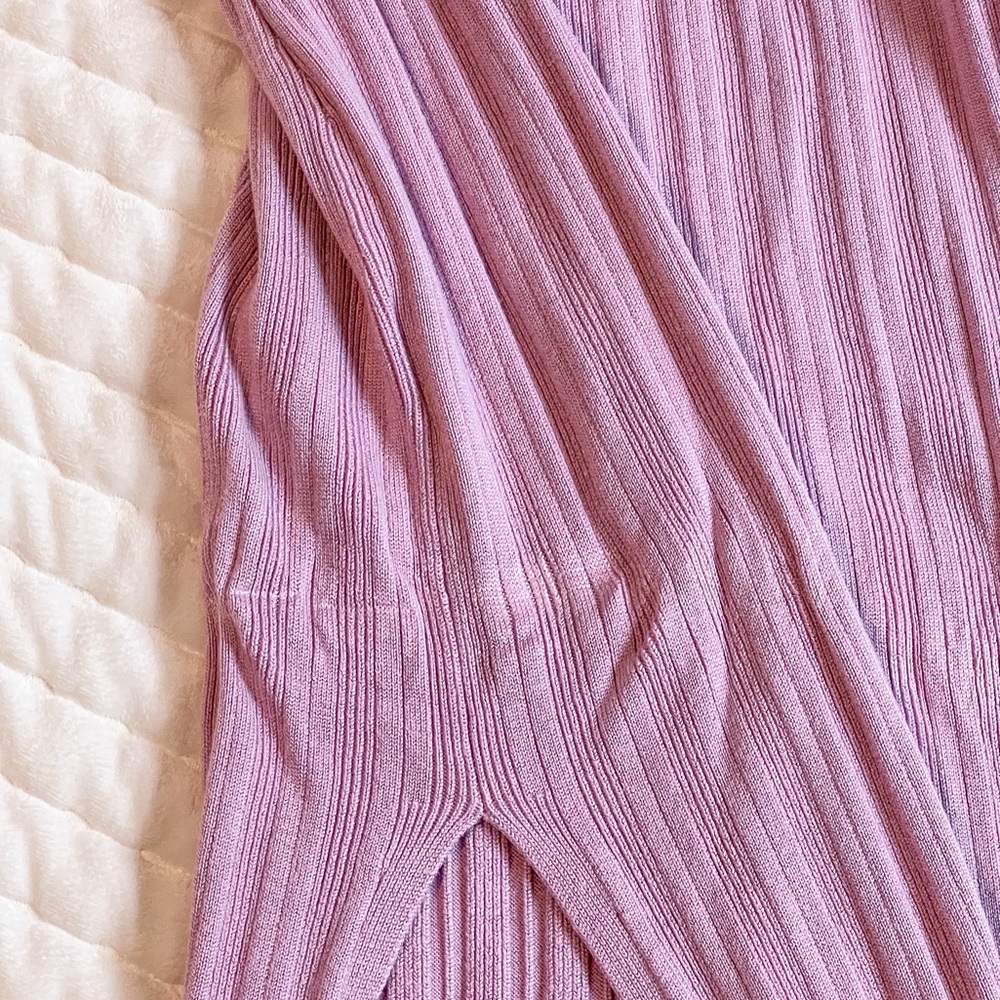 Pink Ribbed Midi Skirt - Picture 3 of 3
